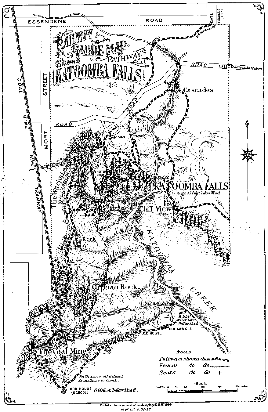 Historical map of Katoomba bushwalks